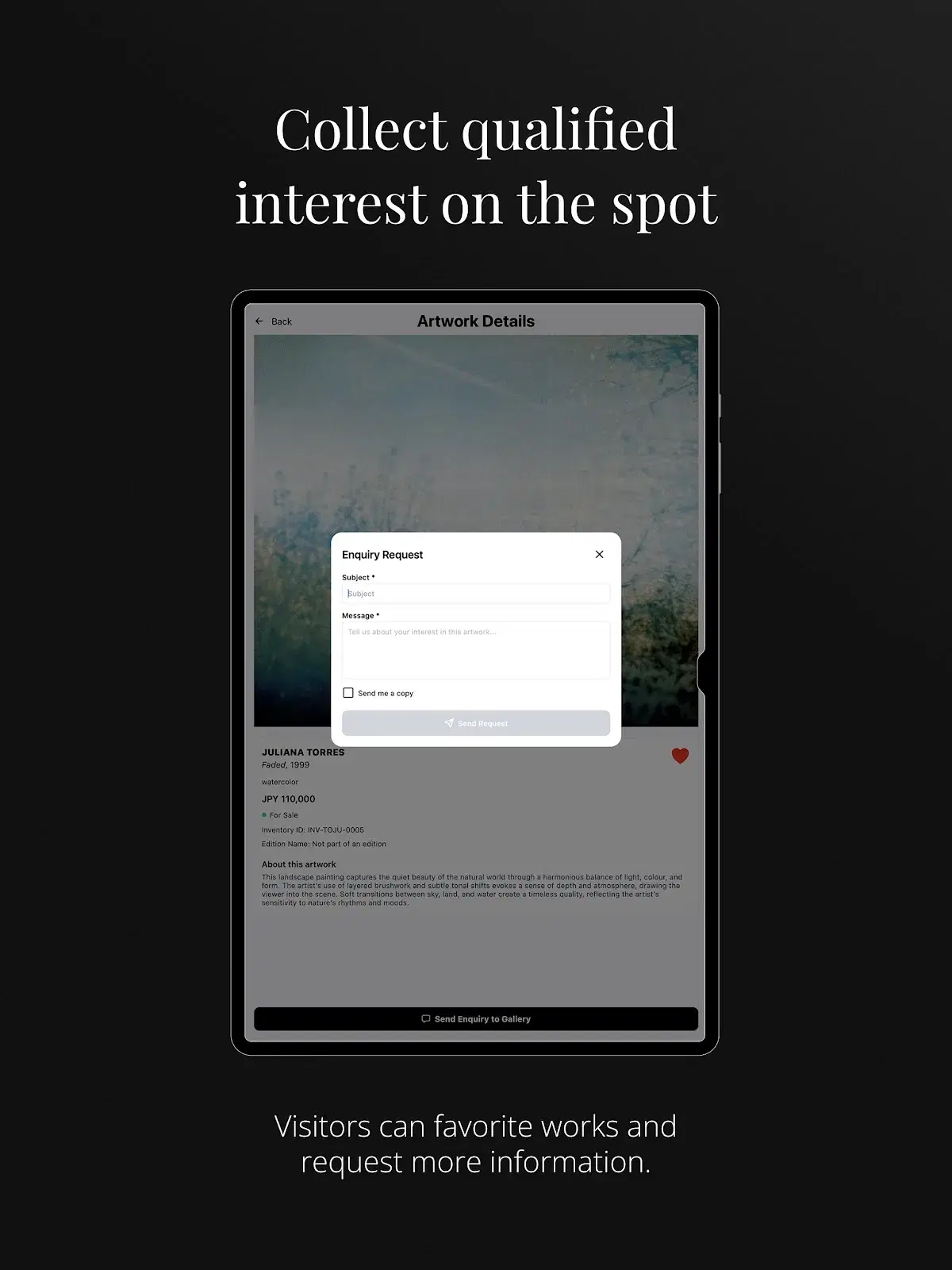 On View enquiry request form